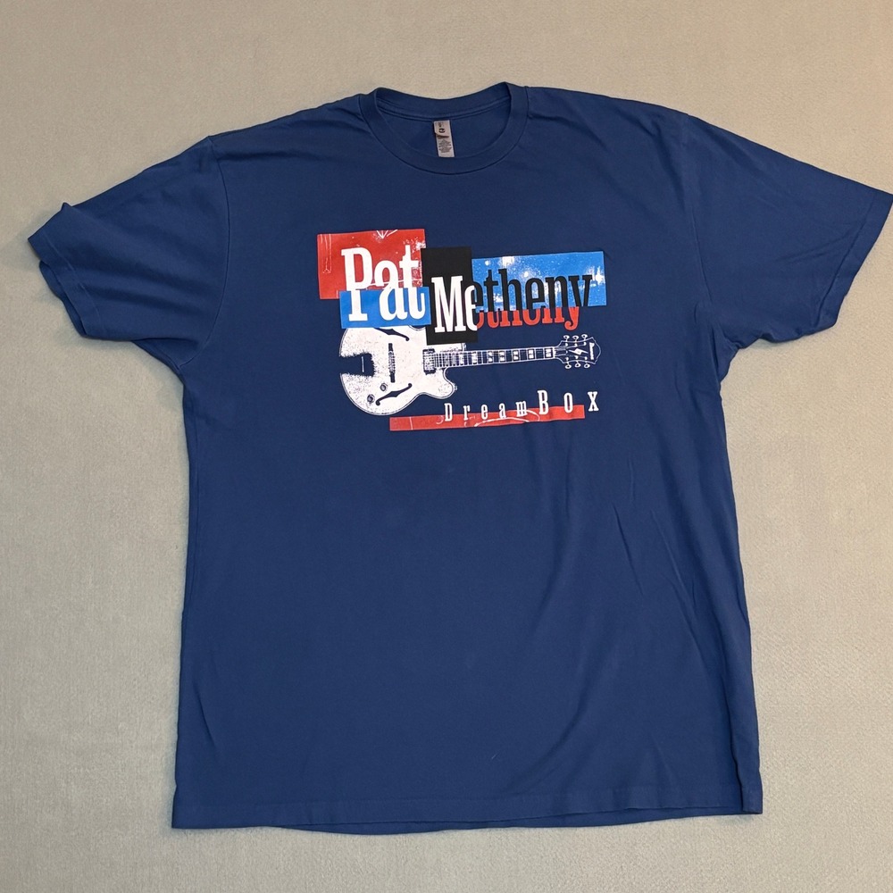Pat Metheny Dream‎ Box 2024 Tour T-Shirt Mens XL Blue Jazz Guitar Concert Tee